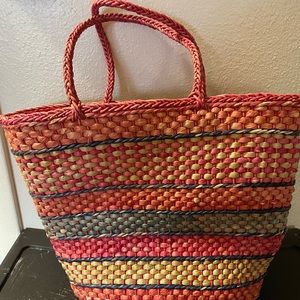 Multi-Colored straw handbag